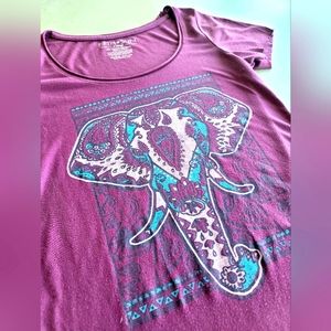 💜Elephant Love💙 Yoga Tribal Tee XS